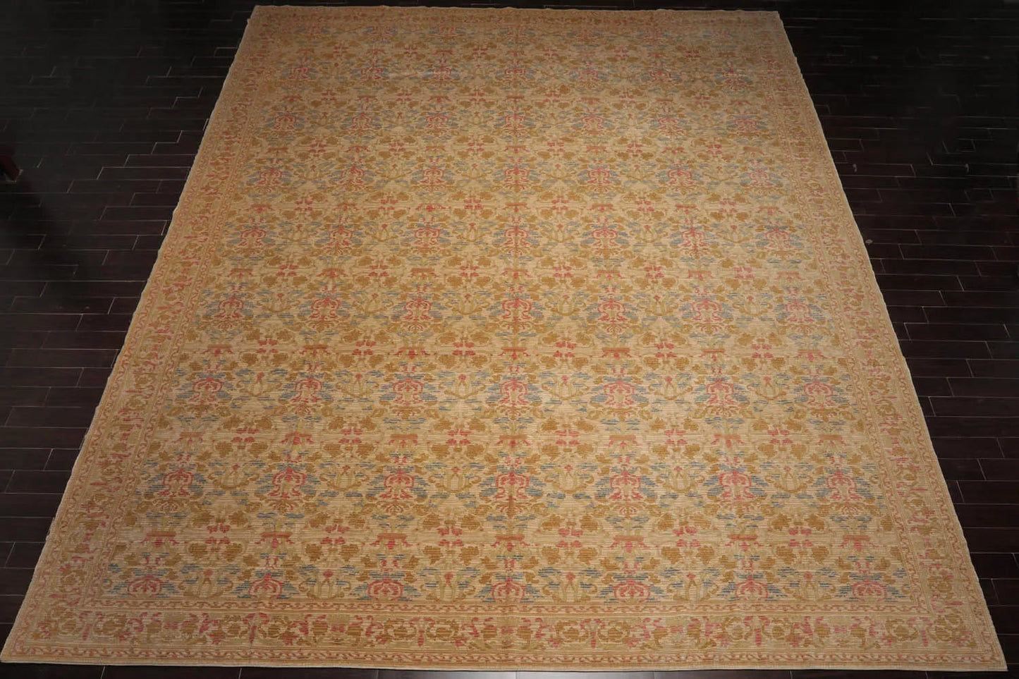 14'6''x19'10'' Palace Beige Hand Knotted 100% Wool Transitional Oriental Area Rug-2