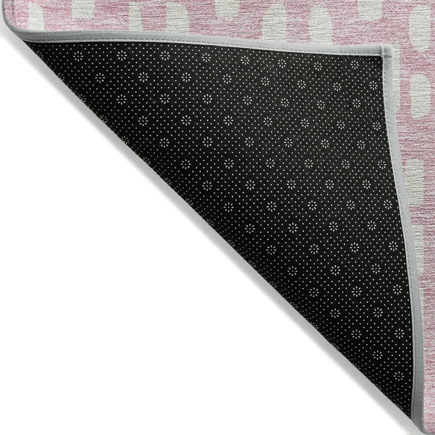 10' X 14' Pink And Ivory Geometric Washable Indoor Outdoor Area Rug-3