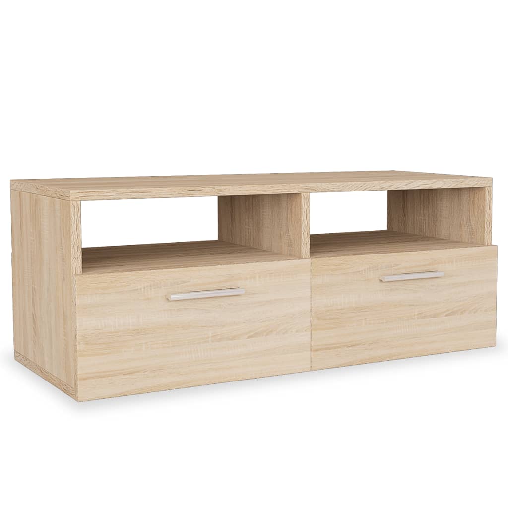 vidaXL TV Stand TV Console Sideboard TV Unit Media Unit 2 Pcs Engineered Wood-1