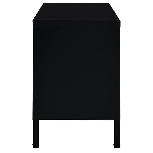 vidaXL TV Stand TV Console Sideboard TV Unit Home Media Unit Steel and Glass-0