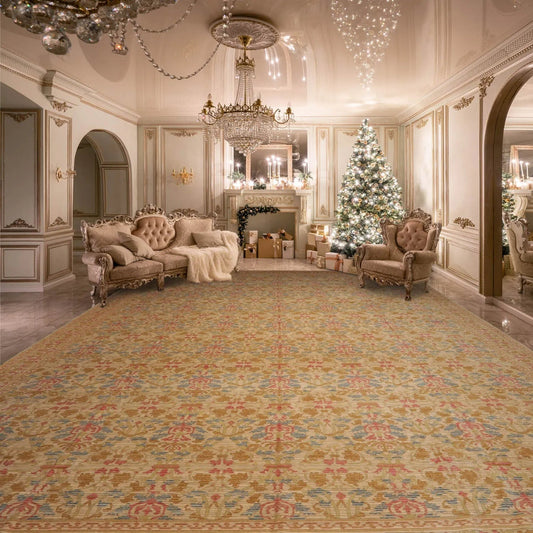 14'6''x19'10'' Palace Beige Hand Knotted 100% Wool Transitional Oriental Area Rug-0